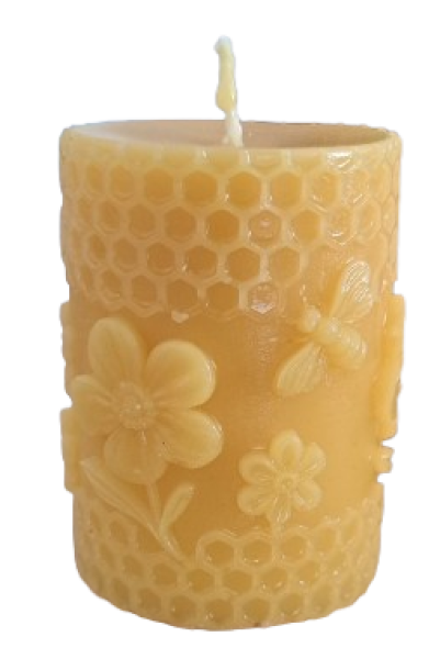 Wabenkerze mit Blumen